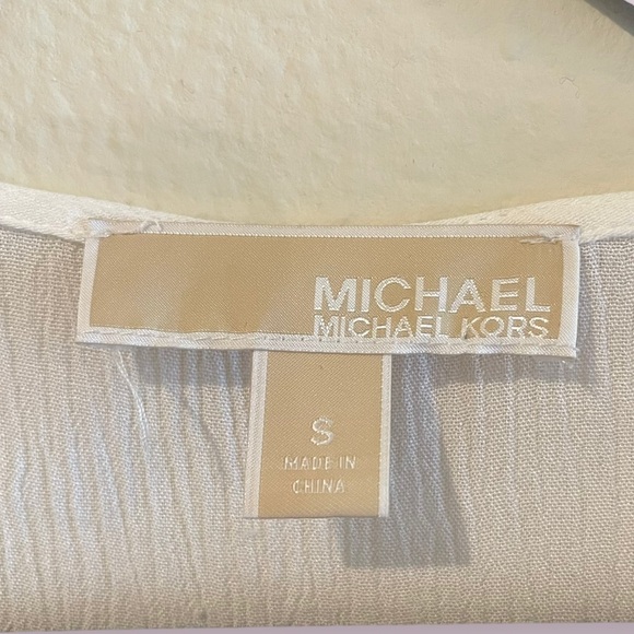 Michael Kors Peasant Off White & Navy Embroidered Bohemian Tassel Blouse WomenS - Picture 4 of 5